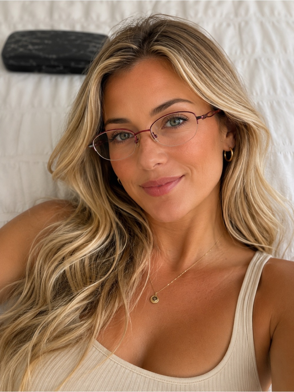Women’s Burgundy Rimless Eyeglasses - Designer Style